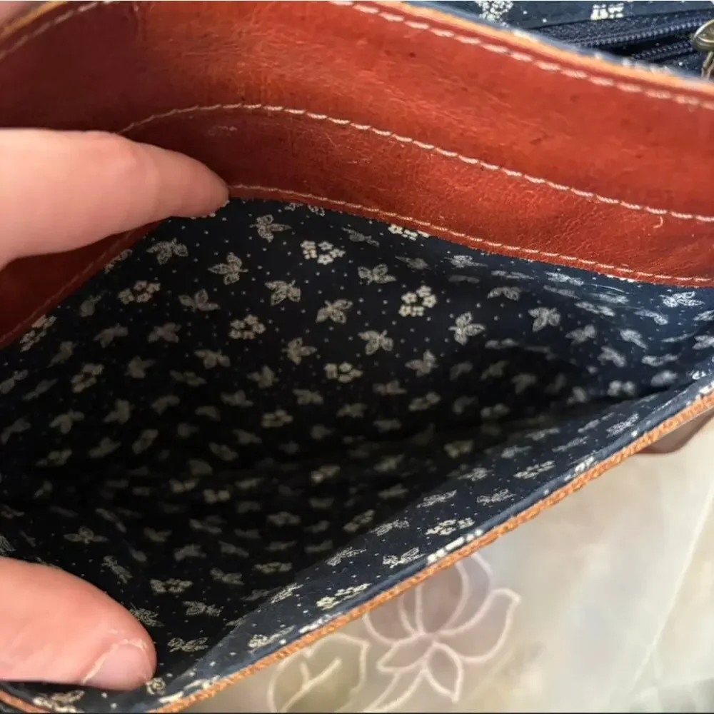 FatFace Camilla Brown Leather Satchel Crossbody Academia Gilmore Girls Classic - Picture 7 of 7